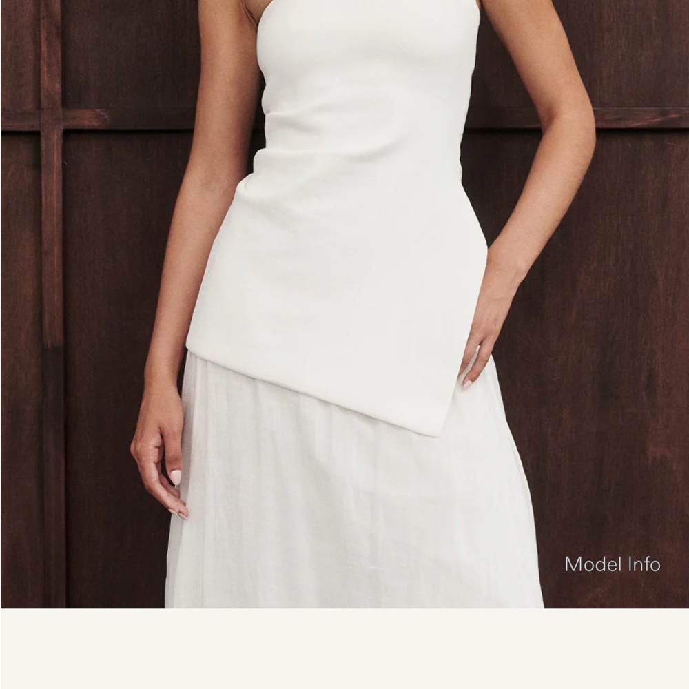 Dissh asymmetrical strapless sweater top